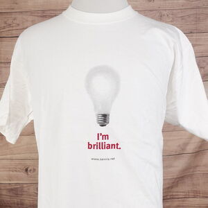 VINTAGE I'M BRILLIANT LIGHT BULB SAVVIS SMART NETWORK SOLUTION 90s 00s TSHIRT XL